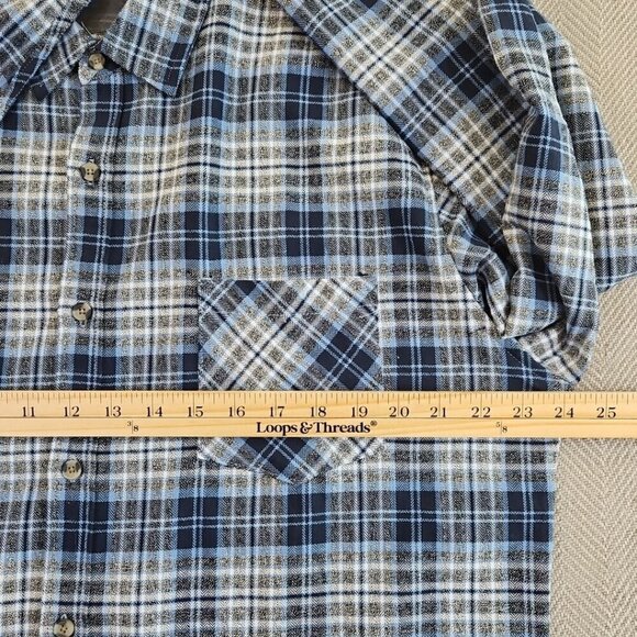 Thread & Cloth Flannel Shirt Women's XXL Blue Long Sleeve Button Down EUC - Picture 9 of 14